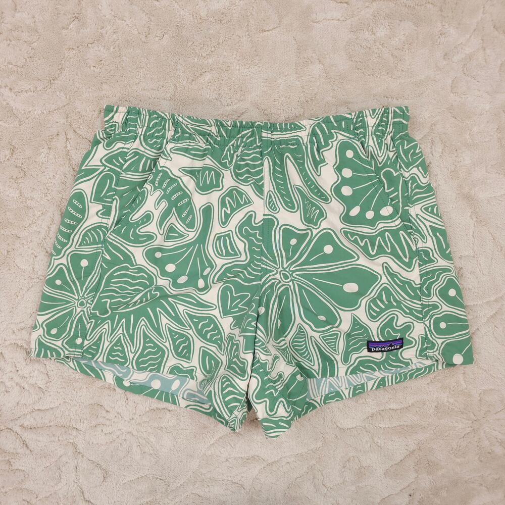 Patagonia Women's Baggies Shorts Bees and Flowers: Heartleaf Green Sz XS - Picture 2 of 7